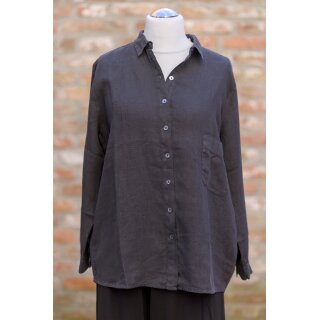 by basics Leinenbluse charcoal, Gr.L