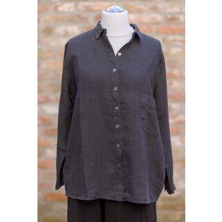 by basics Leinenbluse charcoal, Gr.XXL