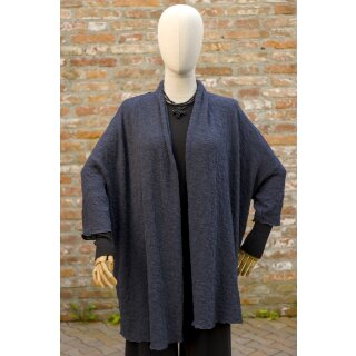 by basics Cardigan Merino Bubble Wool midnight blue melange