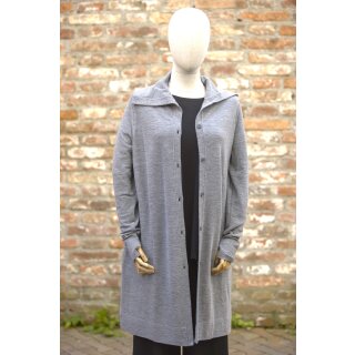 by basics Longjacke high collar steel grey melange, Gr. L