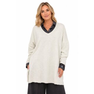 by basics V Longpullover pearl grey melange