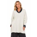 by basics V Longpullover pearl grey melange