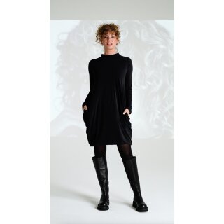 Zeitlos by Luana Kleid 504 schwarz Technojersey Streifenstruktur, Gr. 42/44