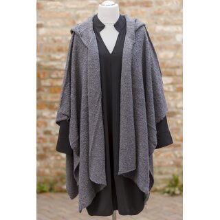 KHEI Jacket / Cape mit Kapuze smoky