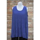 Hopsack Tunika ohne Arm knitter blau