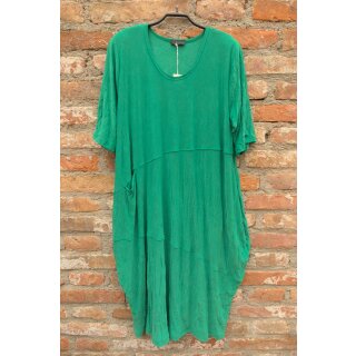 Hopsack Kleid lang smaragd knitter