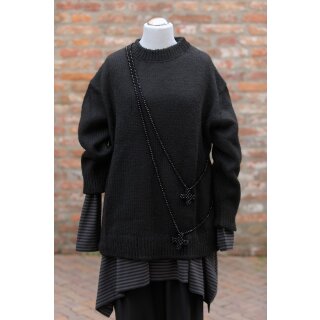 PLÜ PLUSLAVIE Grobstrickpulli Oversize black