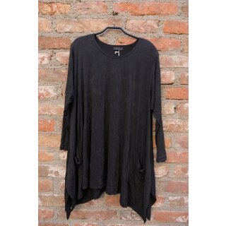 Hopsack Tunika A Form schwarz knitter