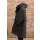 Hopsack Steppmantel mit Kapuze Oversize schwarz