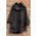 Hopsack Steppmantel mit Kapuze Oversize schwarz
