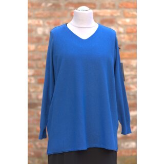 V Pullover Viskose blau