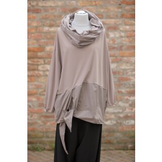 Zeitlos by Luana Tunika mit Taftkragen 571 Oversize hellnougat/Rosenholz Gr. II
