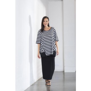 Anastasia by Kampeas Tunika schwarz/weiss Streifen Oversize