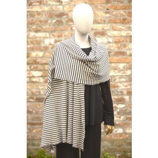 by basics Riesenschal raw white / earth melange
