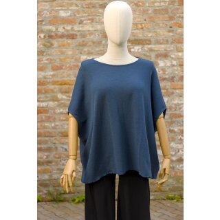 by basics Strick One Size extra weit petrol blue
