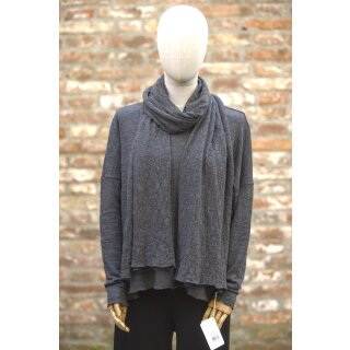 by basics Schal mit Struktur anthrasite melange