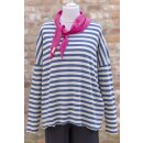 by basics Puristischer Pullover raw white/denim blue