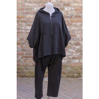 KHEI Oversize Jersey Jacke mit Kapuze black