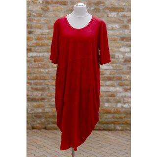 Hopsack Kleid lang rot knitter