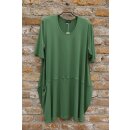 Hopsack Oversize Kleid "Favorit" green Halbarm