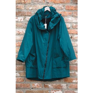 Hopsack Winterjacke long "Petrol"