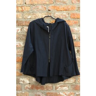 Hopsack Jacke mit Kapuze navy