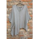 Überwurf/Pulli asymmetrisch silber
