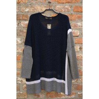 Pullover marine/silver/white 802