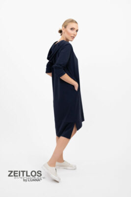 Zeitlos by Luana Techno-Jersey Kleid mit Kapuze