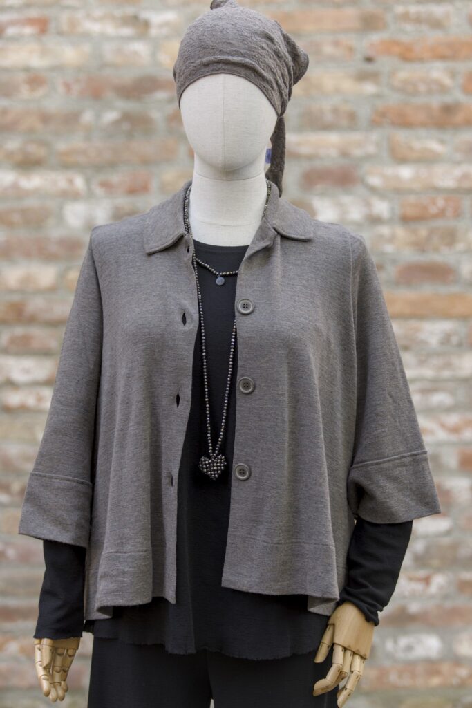 by basics Merino Strick Jacke earth melange Swagger