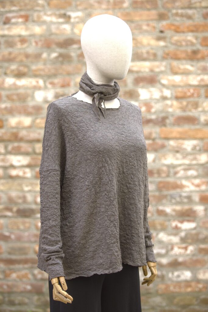 by basics Merino Strick Pullover mit Struktur earth melange

