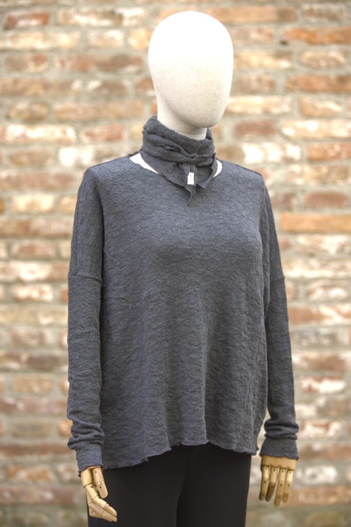 by basics Pullover Merino Struktur anthra